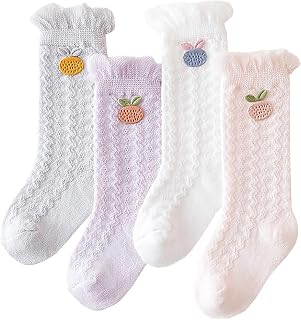 SYGA 4 Pairs Baby Socks Combo mesh thin newborn Baby Socks over the knee socks Price In India