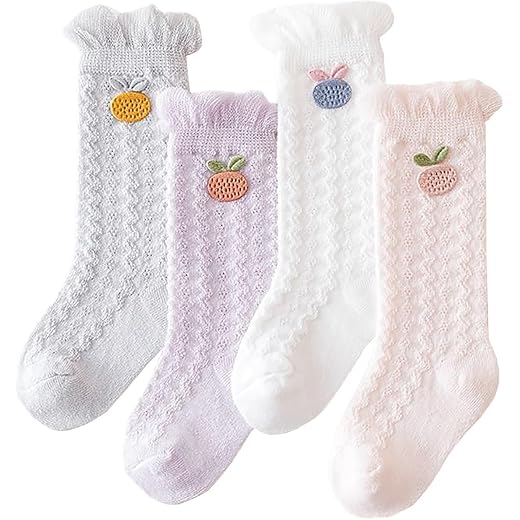 Baby Socks Combo Mesh Thin Over Knee 4 Pairs
