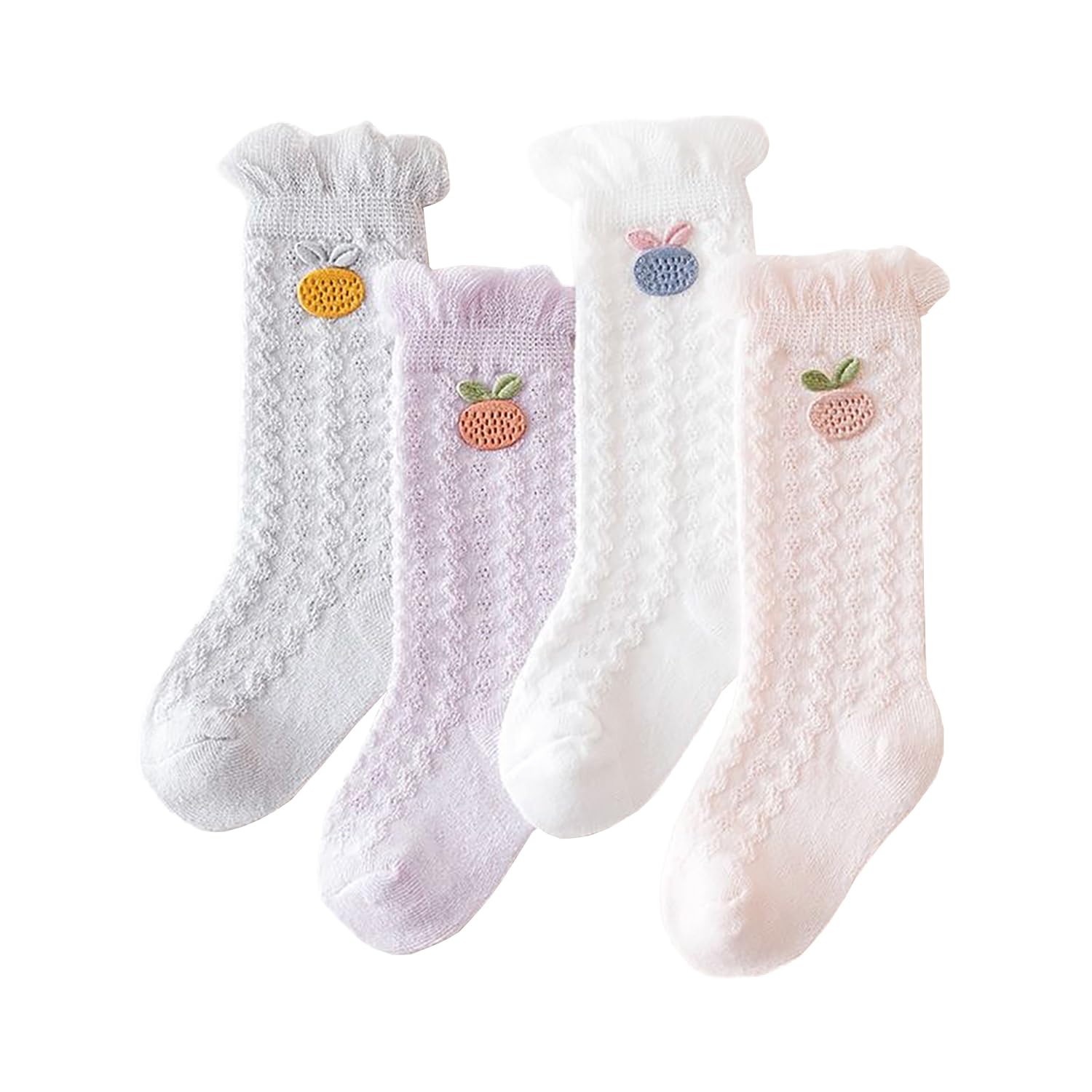 syga 4 Pairs Baby Socks Combo mesh thin newborn Baby Socks over the knee socks-picture-35
