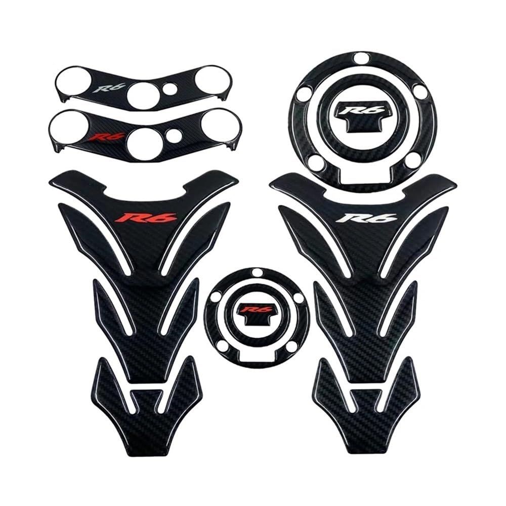 Moto serbatoio Adesivo R6 Adesivo 3D Carbon Look Moto Rilievo del carro armato Protector Adesivi Custodia per Yam&aha YZF600 YZF-R6 R6S Tankpad Decalcomanie