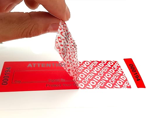 Miniatura 4 de Adhesivos vacíos de transferencia total 100% etiquetas a prueba de manipulaciones con números de serie triples adhesivos grandes 1.378 x 4.724 in