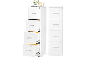 INTERGREAT 4 Drawer File Cabinet White - The Perfect Storage Solution for Your Home Office