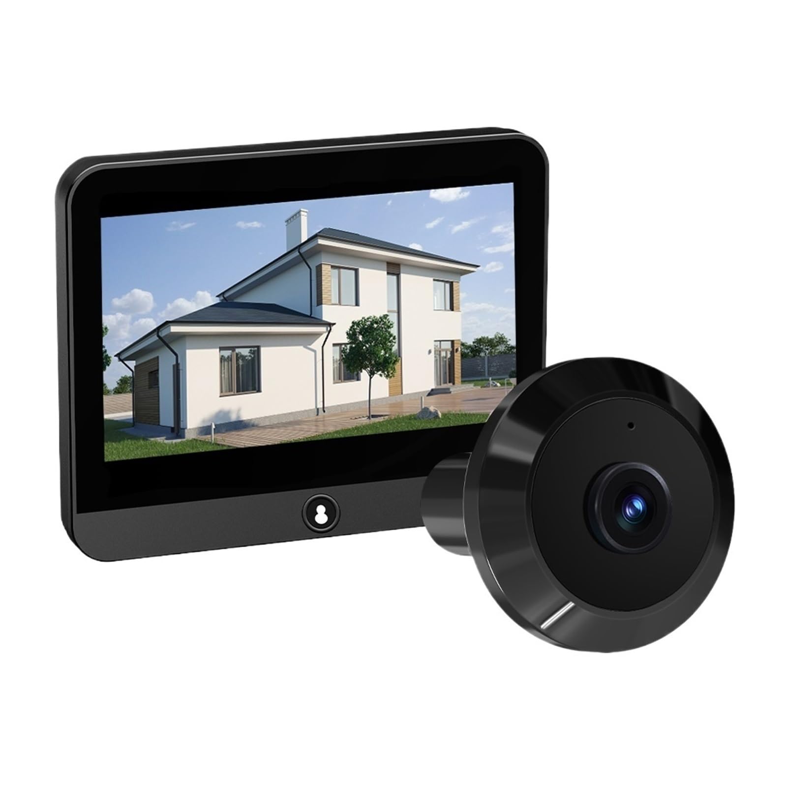 ThikK Tuya Smart 1080P 2,4G WiFi Mini cámara de Seguridad microondas Detector de Cuerpo Detector de Puerta Digital Mirilla de Puerta Digital (Color : Door Camera)
