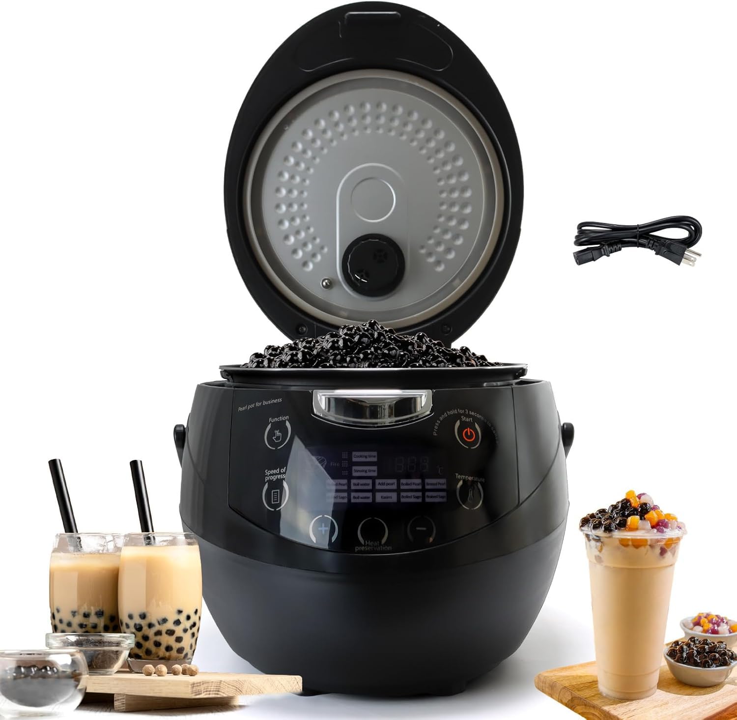 Machine à thé à bulles automatique avec pot antiadhésif 900W