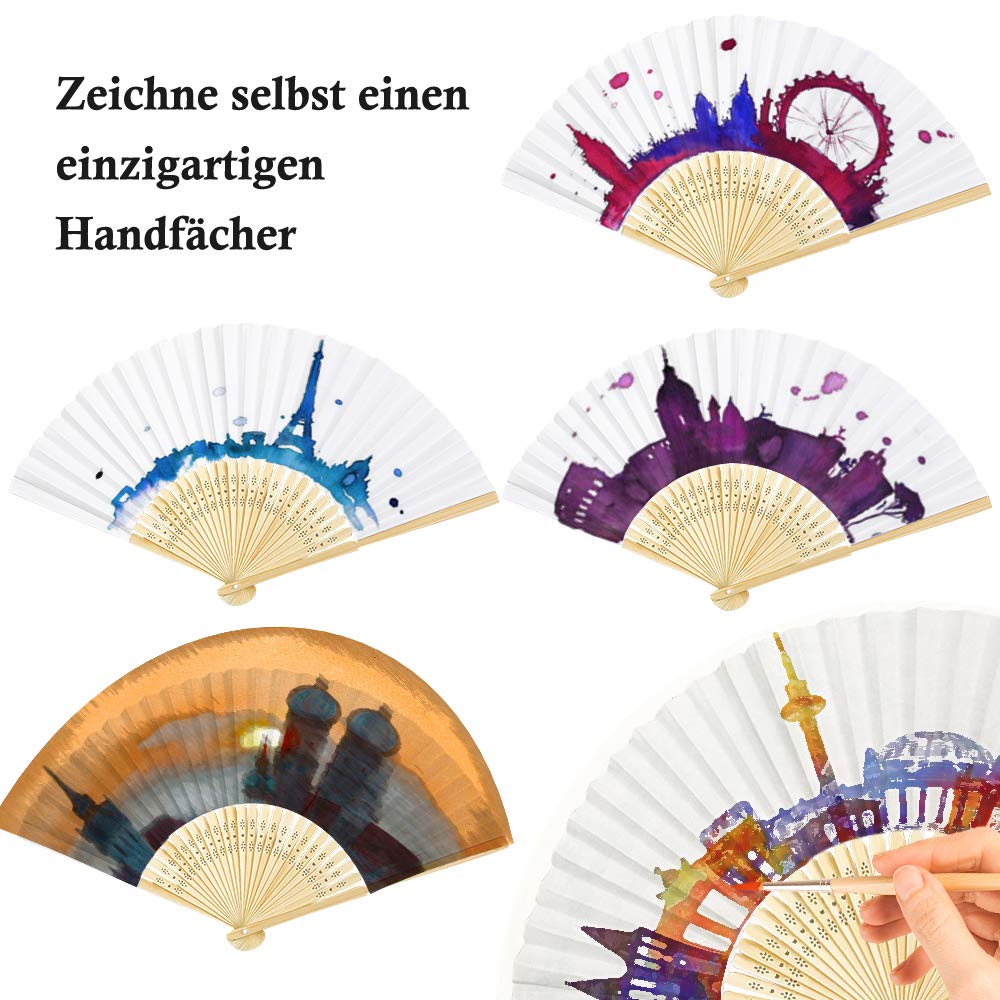 ZOOI 12 sztuk wachlarzy weselnych, wachlarzy ręczne, białe, dekoracja weselna, wachlarz składany, prezent dla gości, na lato, wesele, dekoracja na ślub, azjatycka dekoracja na urodziny, imprezę, wesele, DIY, dekoracja ścienna