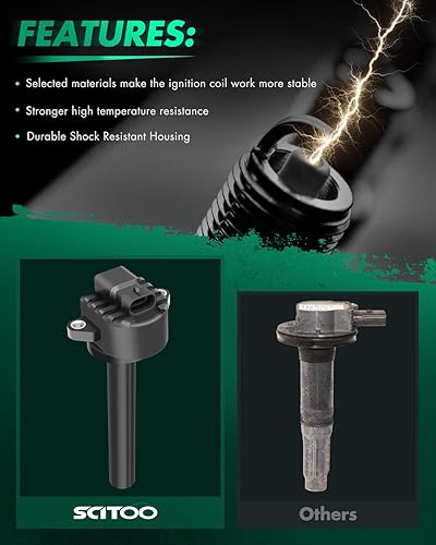 Vista 2067 de SCITOO 1 bobinas de encendido con 4 bujías de iridio para Chevrolet 2011-2015 Cruze 1.4L 2016 Cruze Limited 1.4L 2012-2020 Sonic 1.4L 2013-2021 Trax