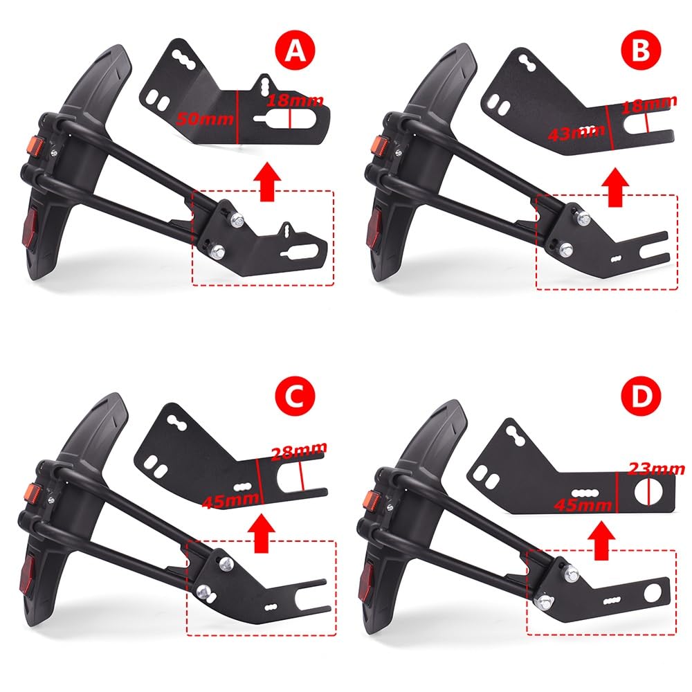 BeNsil Parafanghi Moto Parafango Ruota Posteriore Moto Paraspruzzi Parafango Moto per Y&amaha XSR155 XSR125 XSR300 XSR700 XSR900 2022 Paraspruzzi Paraspruzzi (Color : A)