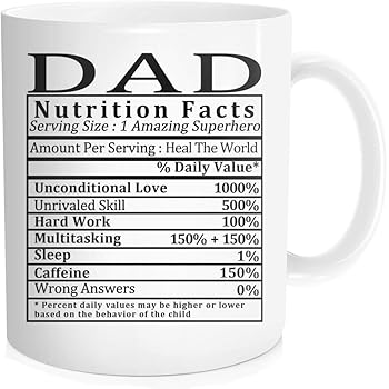 dad nutrition facts mug