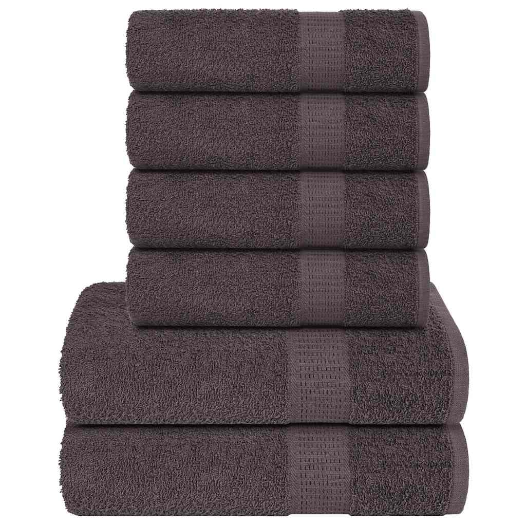 Set di 6 asciugamani Frogn antracite, 4 asciugamani 50 x 100 cm, 2 teli doccia 70 x 140 cm, 100% cotone, assorbenti, Öko-Tex Standard 100