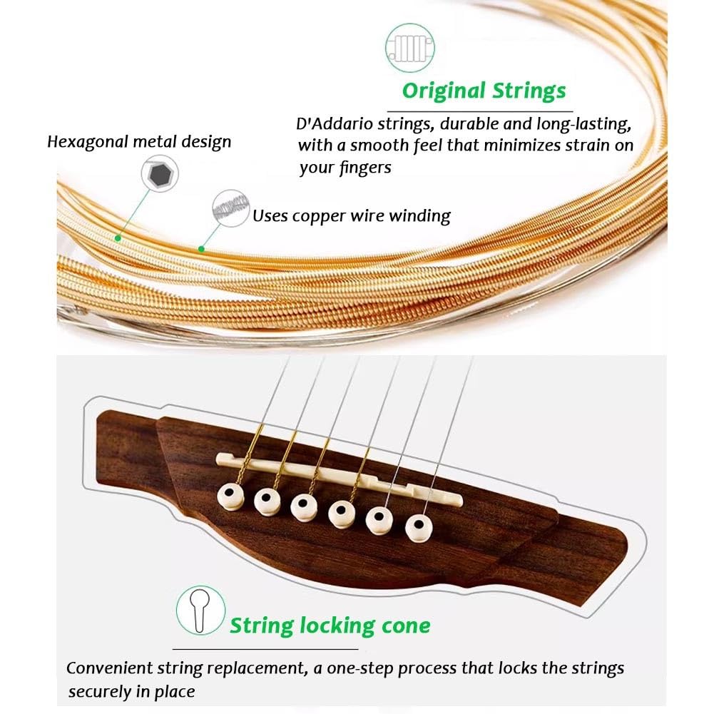 Chitarra Acustica Elettrificata Da 41 Pollici, Chitarra Acustica Full-size Con Spalla Mancante, Tavola Armonica In Abete Massello, Fondo E Fasce In Mogano, Ottime Prestazioni(Natural wood colo)