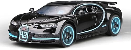 132 Bugatti Chiron aleación de zinc pull back coche fundido a troquel juguetes electrónicos con luces y música, decorativo, mini vehículos juguetes