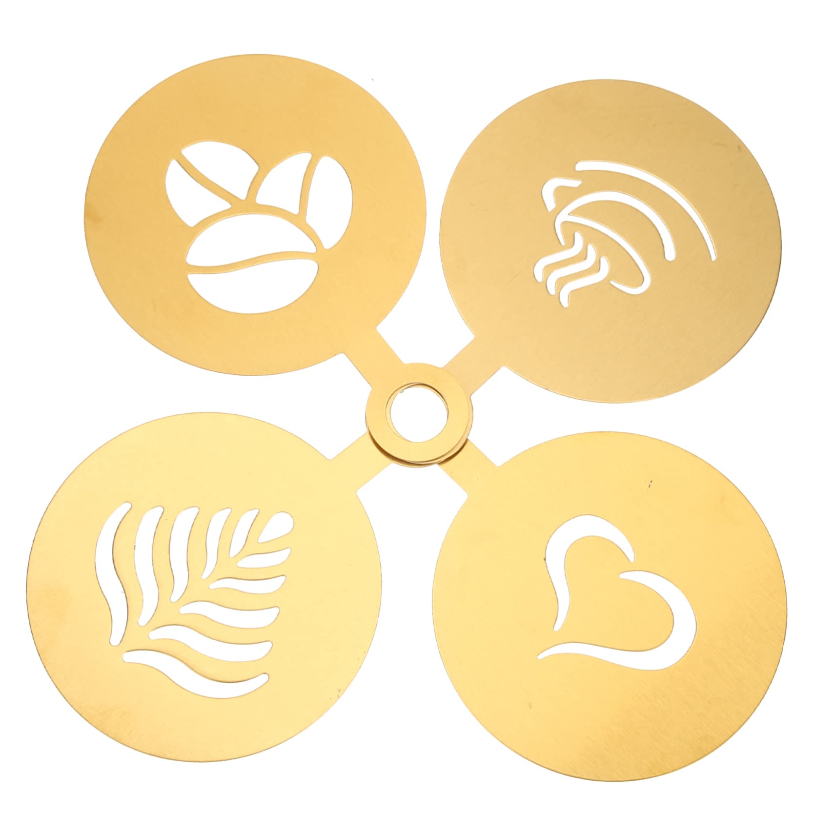 VALICLUD 4pcs Stainless Stencils Easy to Clean Reusable Latte Art Tools for Cappuccino Cake Decorating Fun Patterns for Boys and Girls Adults