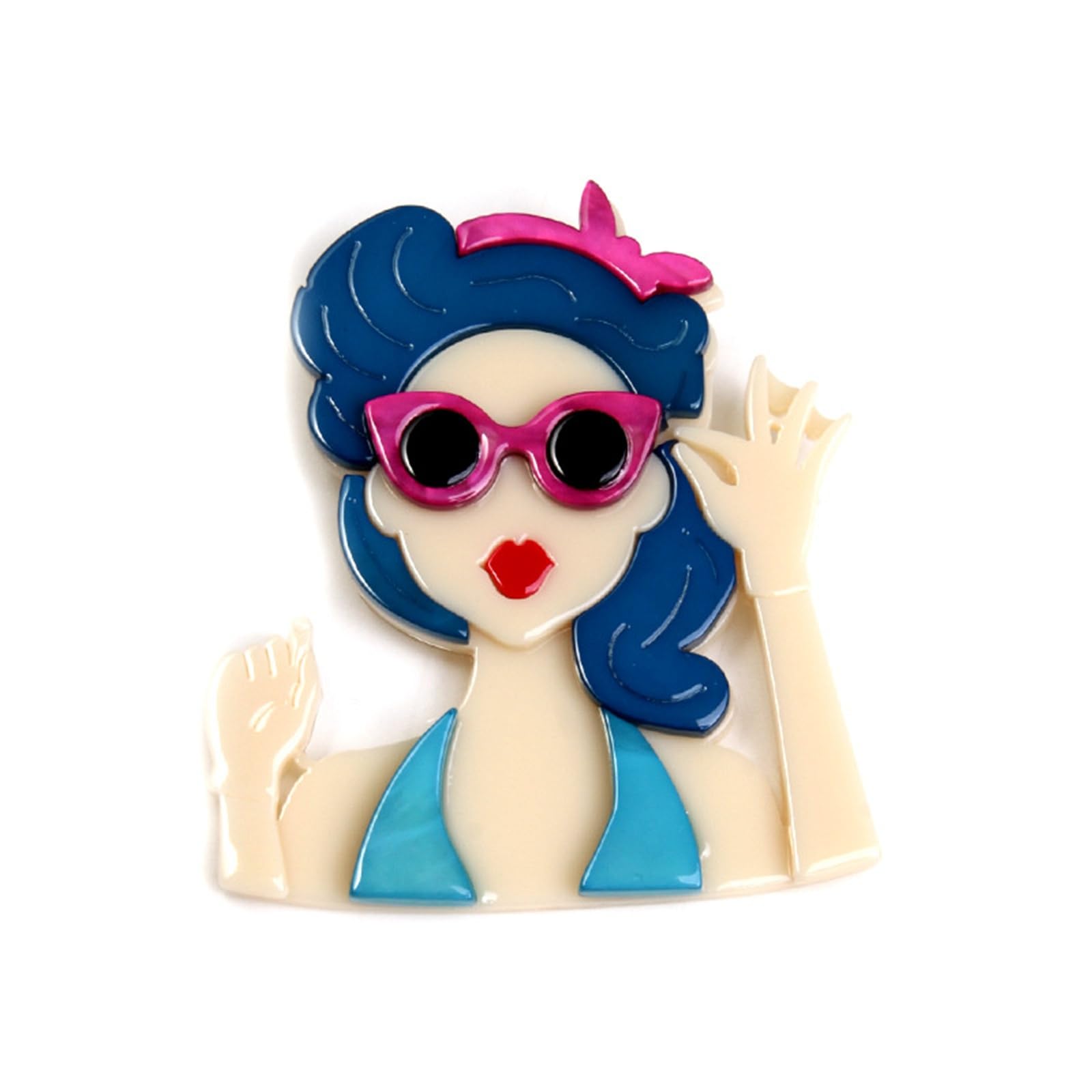 Broche de acrílico refinado para niña, ramillete de personajes de dibujos animados retro de alta gama para mujer