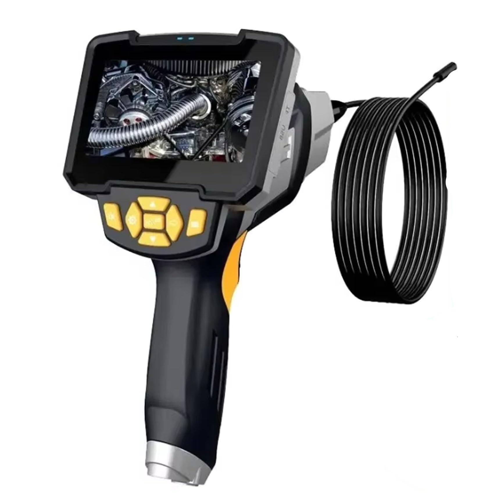 HYZHANHONG 5m, Handheld Dual Lens Endoscope Camera 8MM Front Lens Tube Inspection Endoscope 4.3-Inch Screen 1-10M Line for Pipeline Vehicle Inspection Camera