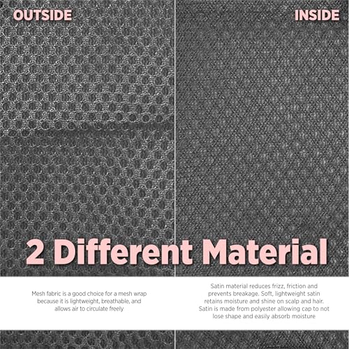 DONNA Kids Deluxe Foam Mesh Wrap Silk Hair Wrap for Sleeping Head Wrap for Kid, Girl Black3