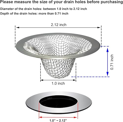 Miniatura 2 de Colador de drenaje pequeño de 1.0 pulgadas, cesta de malla de drenaje, coladores de drenaje para fregadero de baño, 2 colectores de drenaje para