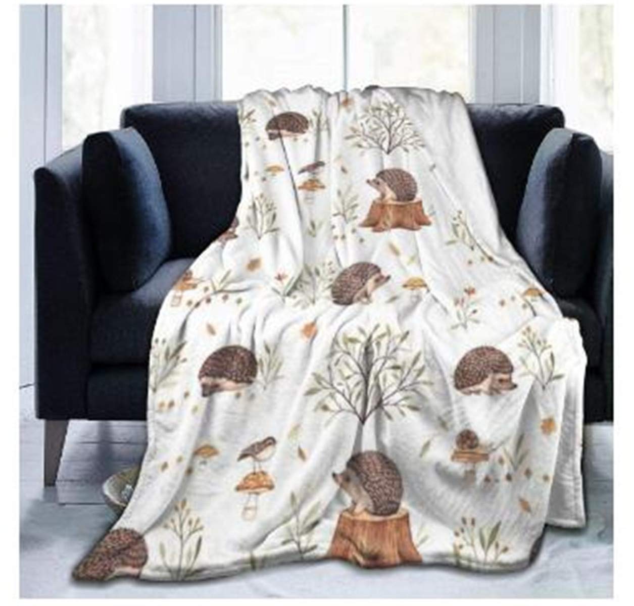 Fansu Girls Hedgehog Fleece Throw Blanket, Kids Adults Microfiber Soft Warm Fluffy Lightweight 3D Printed Flannel Blankets Bed Sofa Blanket Bedspread For Bedroom Sleeping And Camping (,150X220cm)