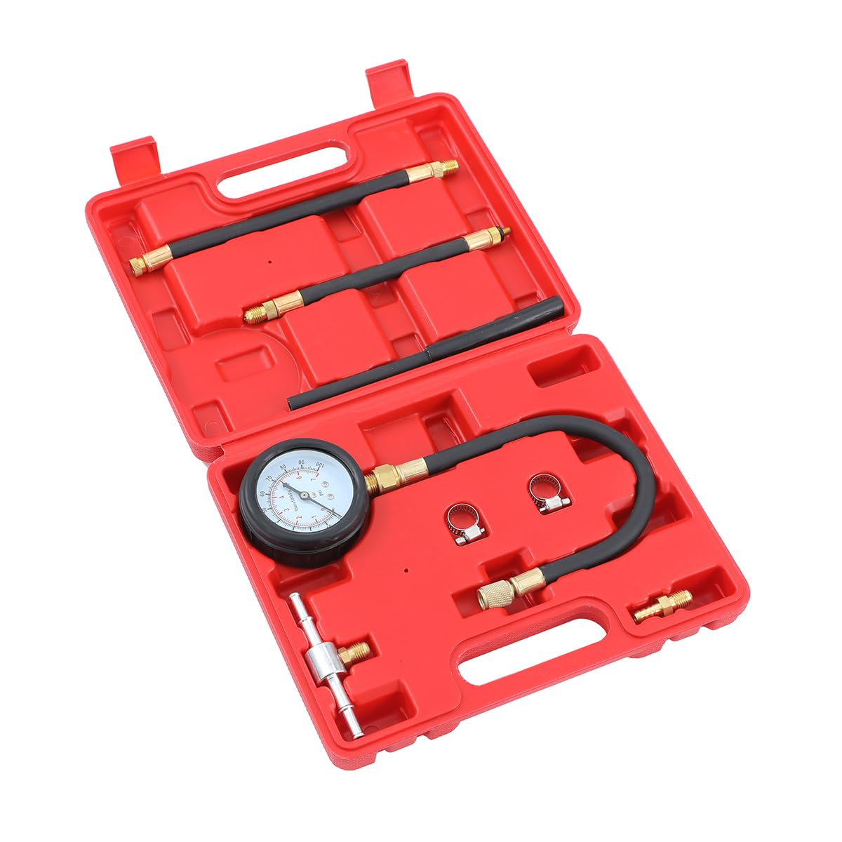 KATSU Testeur de Jauge de Pression de Pompe d'injection de Carburant Kit d'Outils de Diagnostic d'Essence pour Moteurs Essence Diesel Voitures Camions Motos 449855