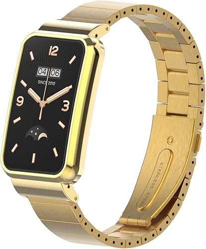 Miniatura 3 de HOPMC pulsera de metal marco protector y correa de bayoneta de malla de acero de 0.709 in para Xiaomi Mi Band 7 Pro Fashion Choice