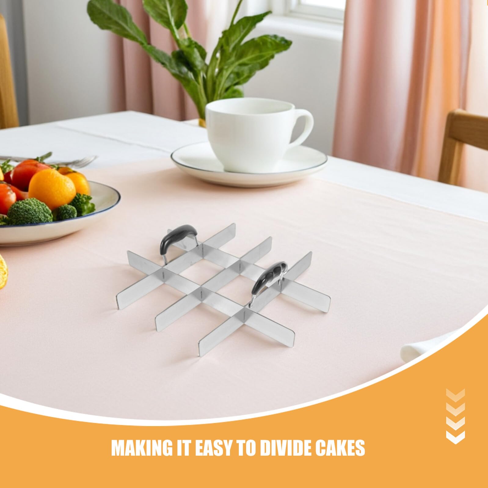 MAGICLULU 2 Stück Teiliges Edelstahl Kuchenmarkierer und Tortenteiler mit Komfortablem Griff für Gleichmäßige Tiramisu Reisschneider Multifunktionales Backzubehör für Kuchen und Desserts