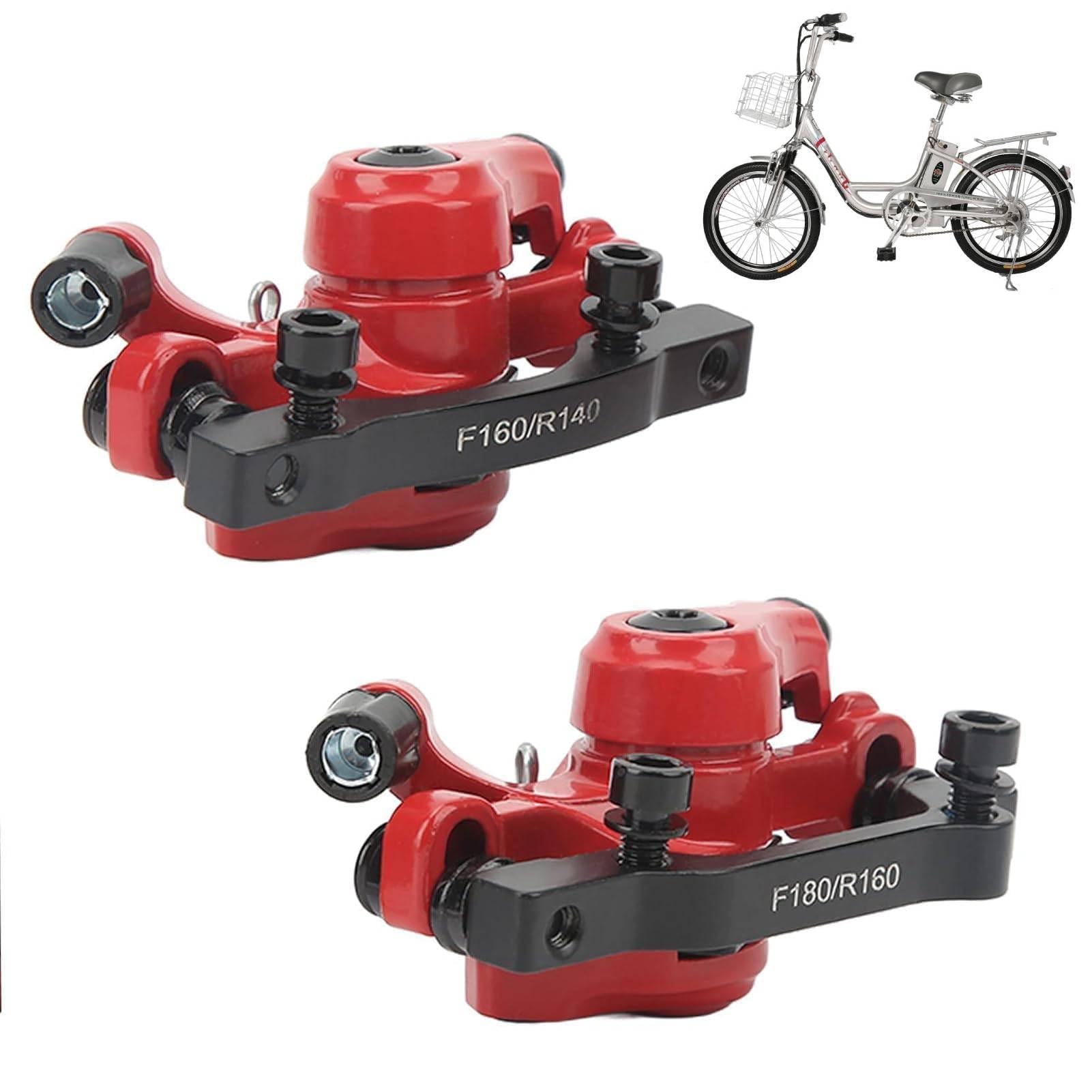 Agatige Set di Freni a Disco per Mountain Bike, Kit di Freno a Disco Pinza Anteriore e Posteriore MTB Accessori per Estrattori Cavi per Biciclette per Bici da Strada, BMX(Rosso)