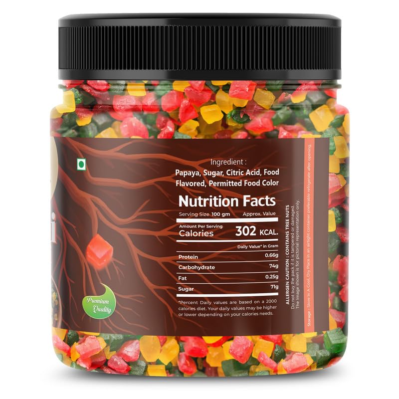 Image of RR NUTS Mix Tutti Frutti Cherry 500gm| Tuti Fruity Fresh Cherries For Cakes & Cookies Decoration | Fresh Fruits - Multi Colour | Tasty and Healthy Cherry