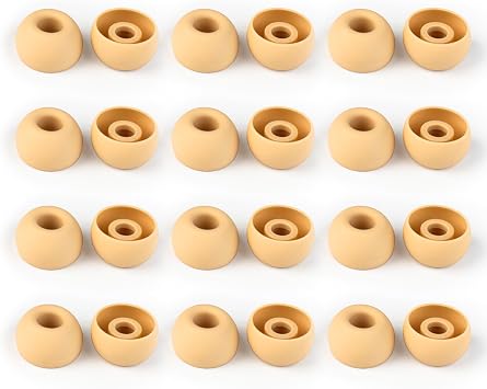 [Apricot-12Pairs/L] KBEAR 4540 Silicone Ear Tips, IEM Ear Tips, Noise-Isolating Skin-Friendly Earbud Replacement Tips for KZ Castor, EDX PRO, DQS, ZSN Prox, ZS10 PRO, ZAR, ZAS, CCA CRA