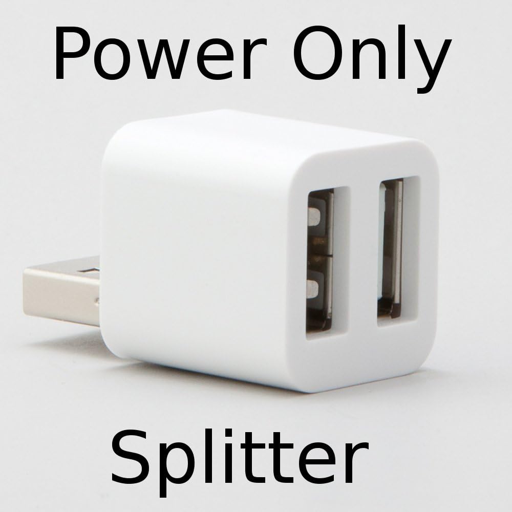 Cute USB Mini 2-Port POWER ONLY Splitter (White)