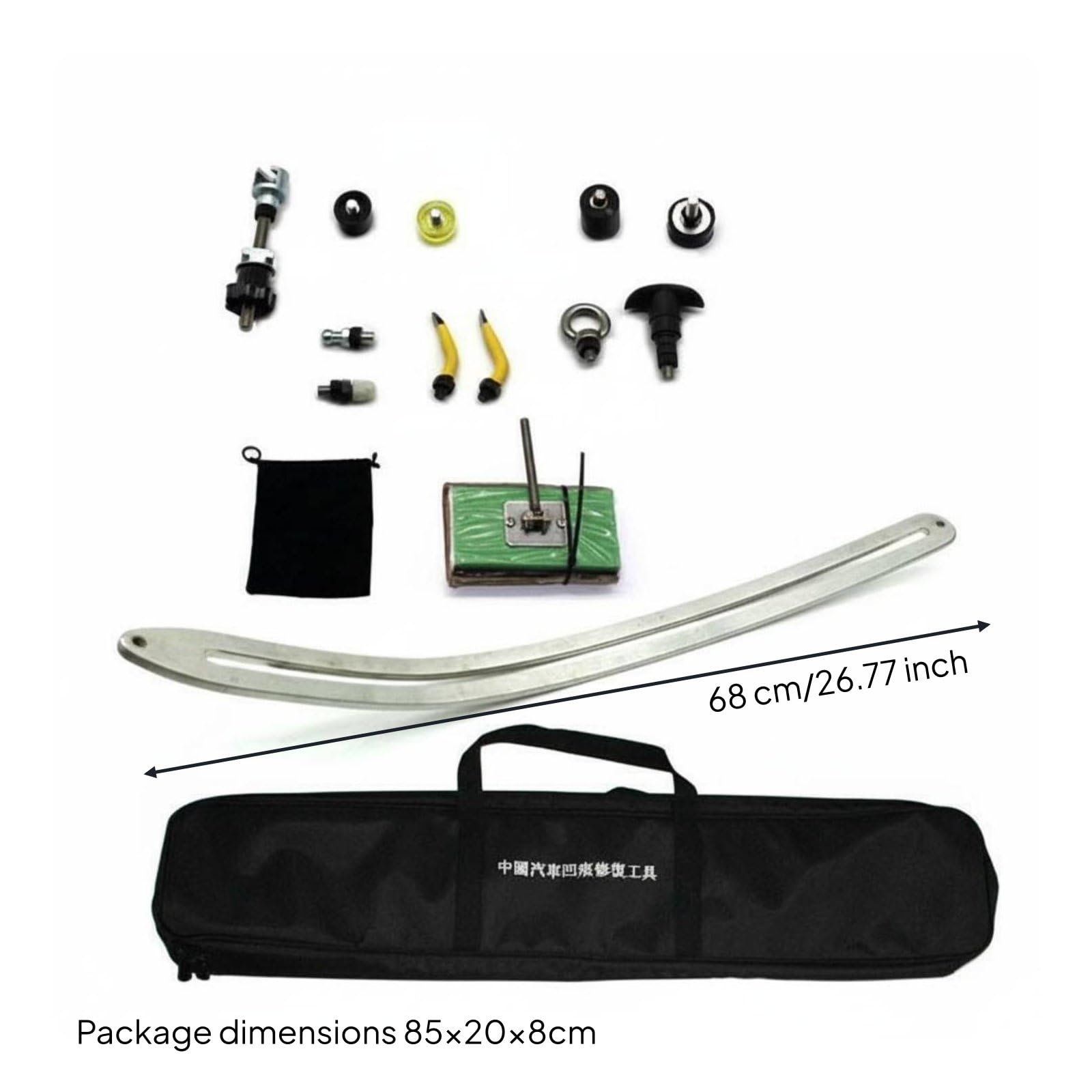 Auto Riparazione Ammaccature Dispositivo Kit Attrezzo Strumento Barra Curva Acciaio Inox per Parafanghi E Archi Ruota Officine