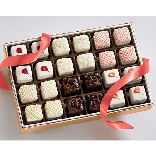Miniatura 2 de The Swiss Colony Incredible Petits Fours - Mini pasteles gourmet en capas, surtido de chocolate y vainilla, paquete de regalo navideño de 24