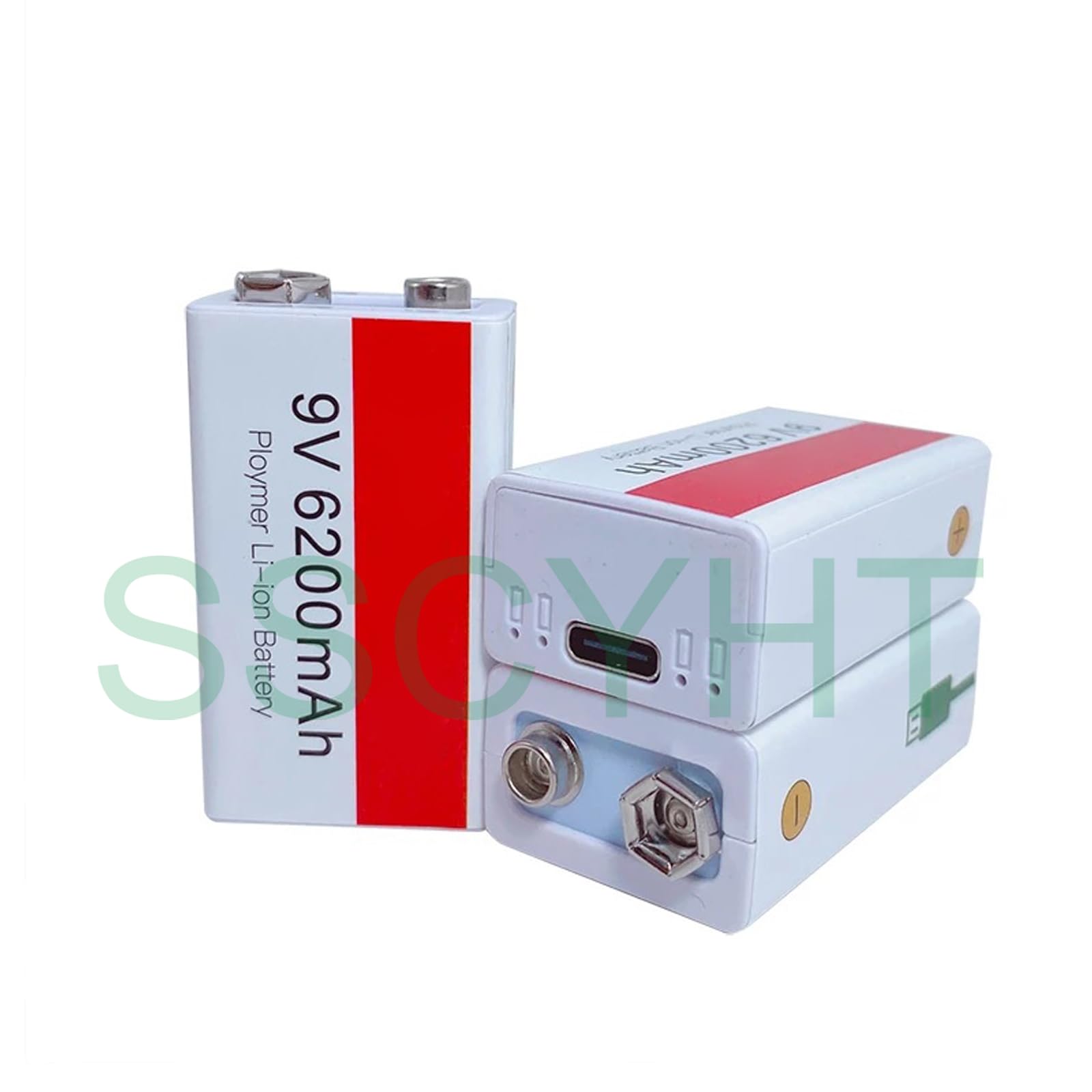 Batería Recargable Litio 9V 6800mAh 6200mAh 5500mAh Carga USB batería Cuadrada Iones Litio 9 voltios para Juguete multímetro micrófono batería de Respaldo