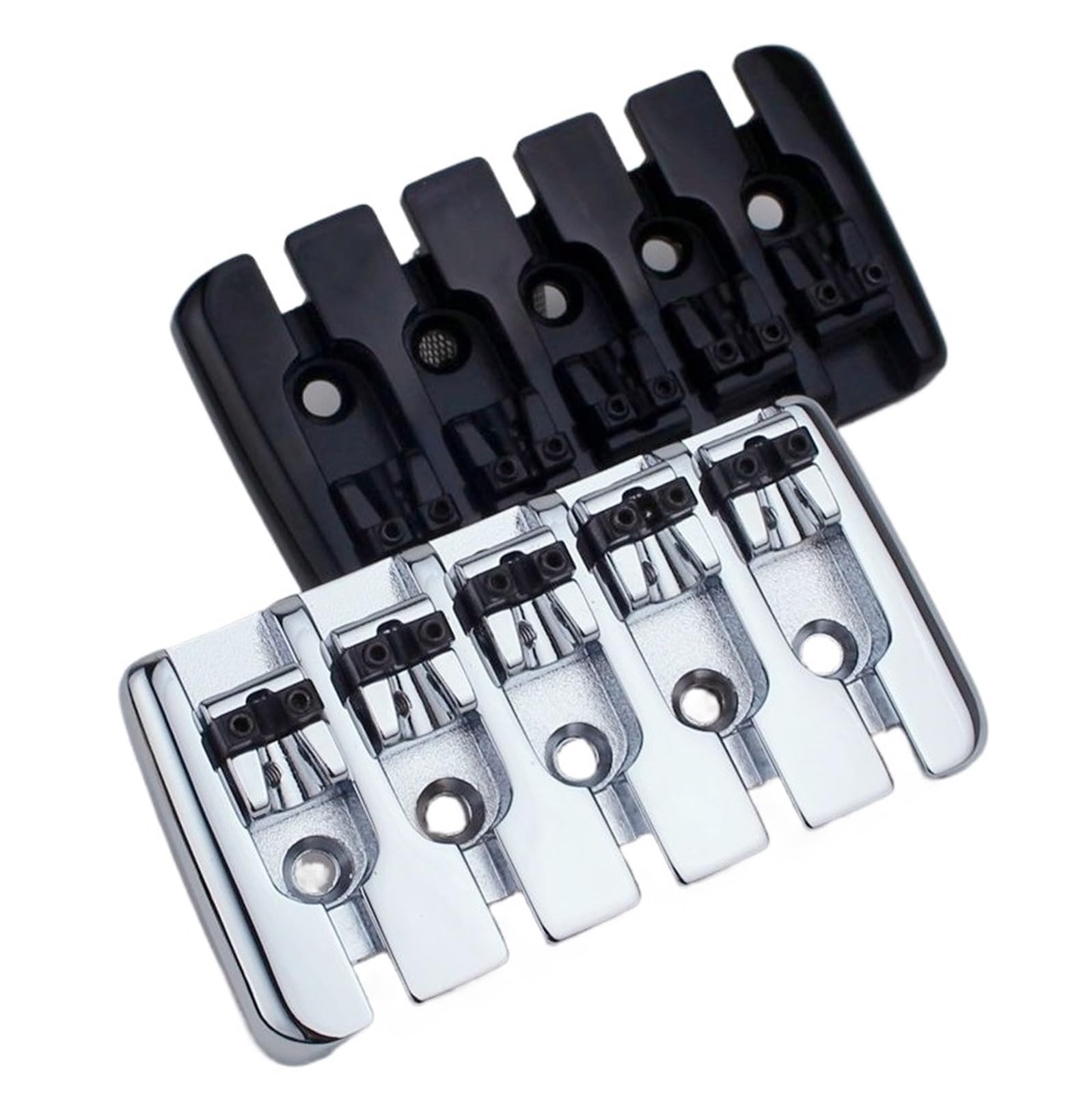 Chromowany 5-strunowy masywny mostek elektryczny JZ/precyzyjny mostek do gitary basowej - BB002(BK)