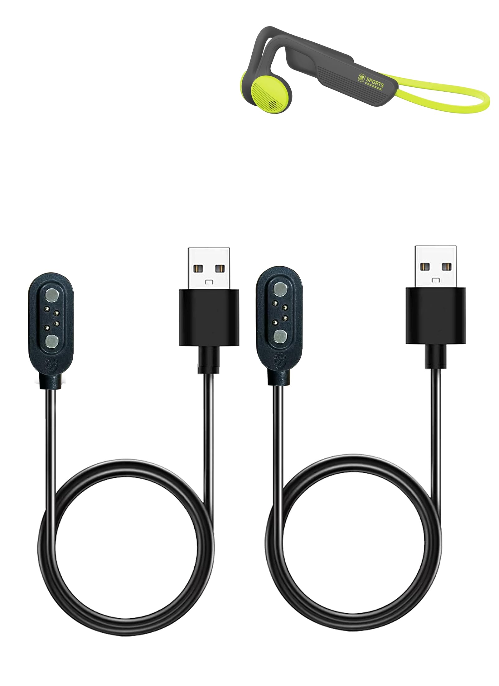 WUNIAK Charging Cable for RR Sports AC889 Bone Conduction Swimming Headphones, Magnetic USB Charging Cable USB Flexible Charger Cord Cable Accessories