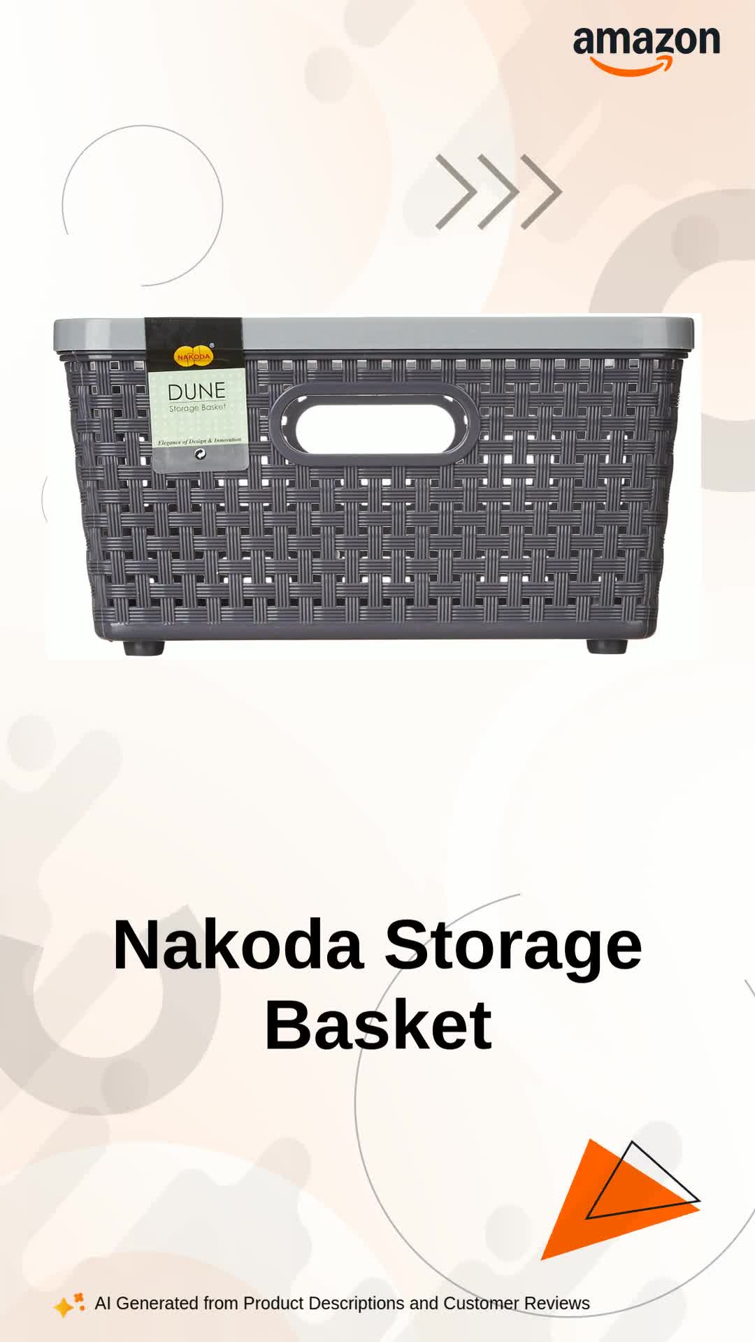 Nakoda Plastic 555 Dune Rectangular Storage Basket Without Lid