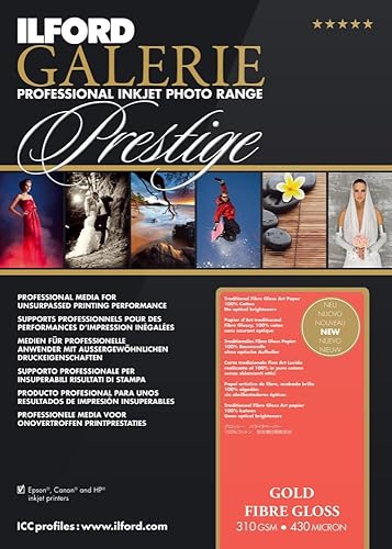 ILFORD 2004032 GALERIE Prestige Gold Fibre Gloss - 13 x 19 pulgadas, 25 hojas