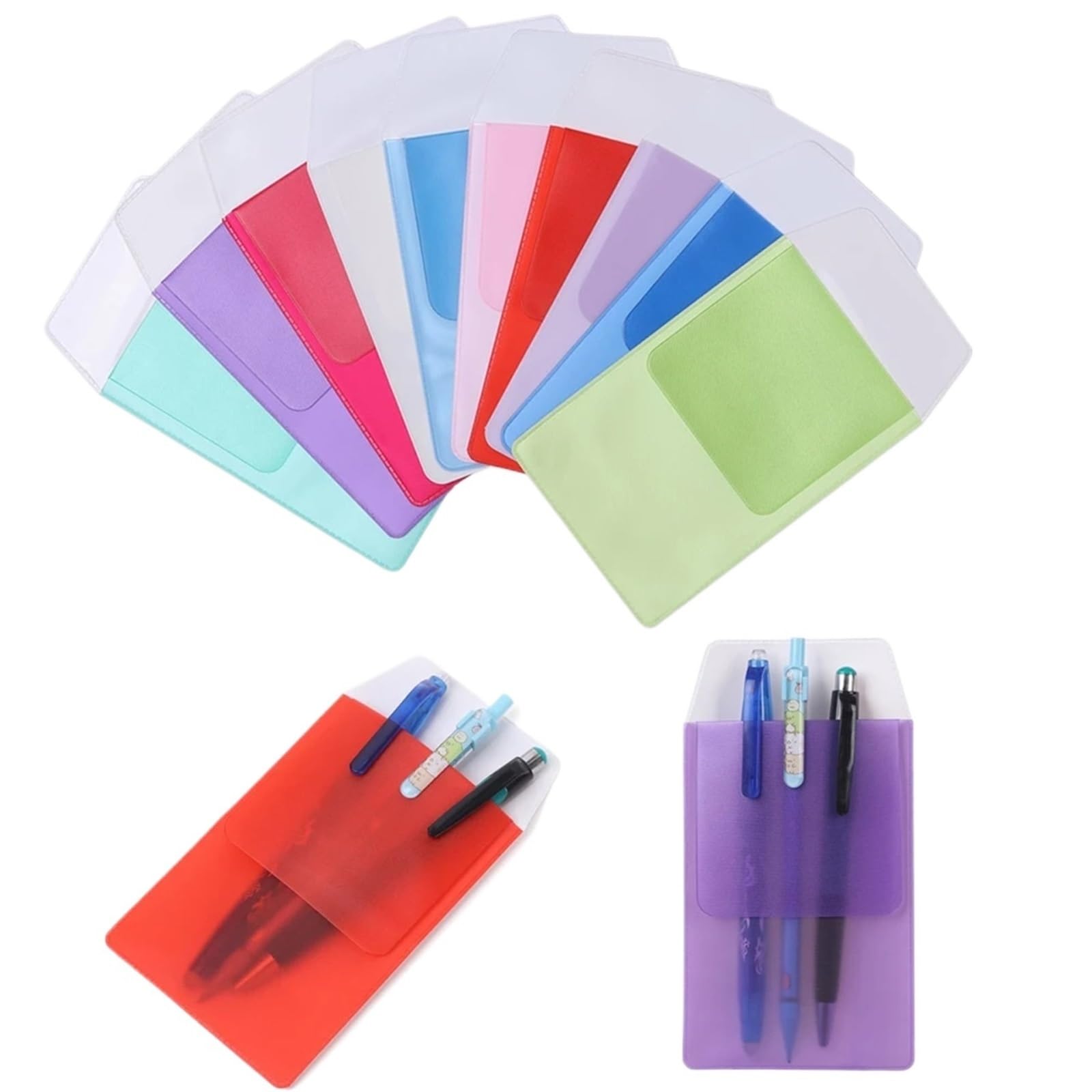 Bryske 60Pcs Pen Leaks Hospital Office Supplies Pocket Protector Leak-Proof PVC Pouch Bag Doctors Nurses(Yellow)