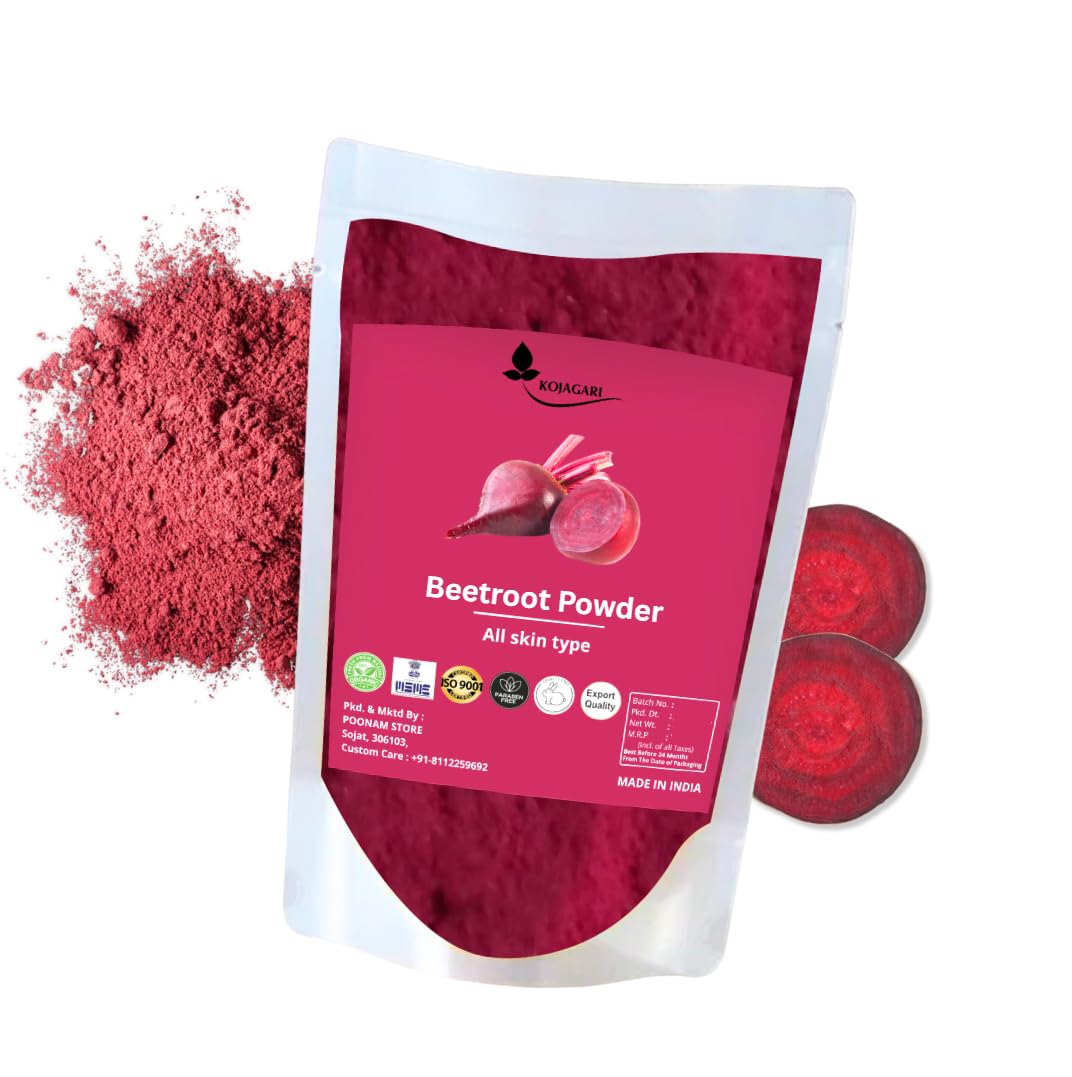 Beetroot Powder | Reduce Darkspots, Pigmentation and Tanning | Bright and Glowing Skin | Facepack -For Face, Lips and Body- (100 gm)