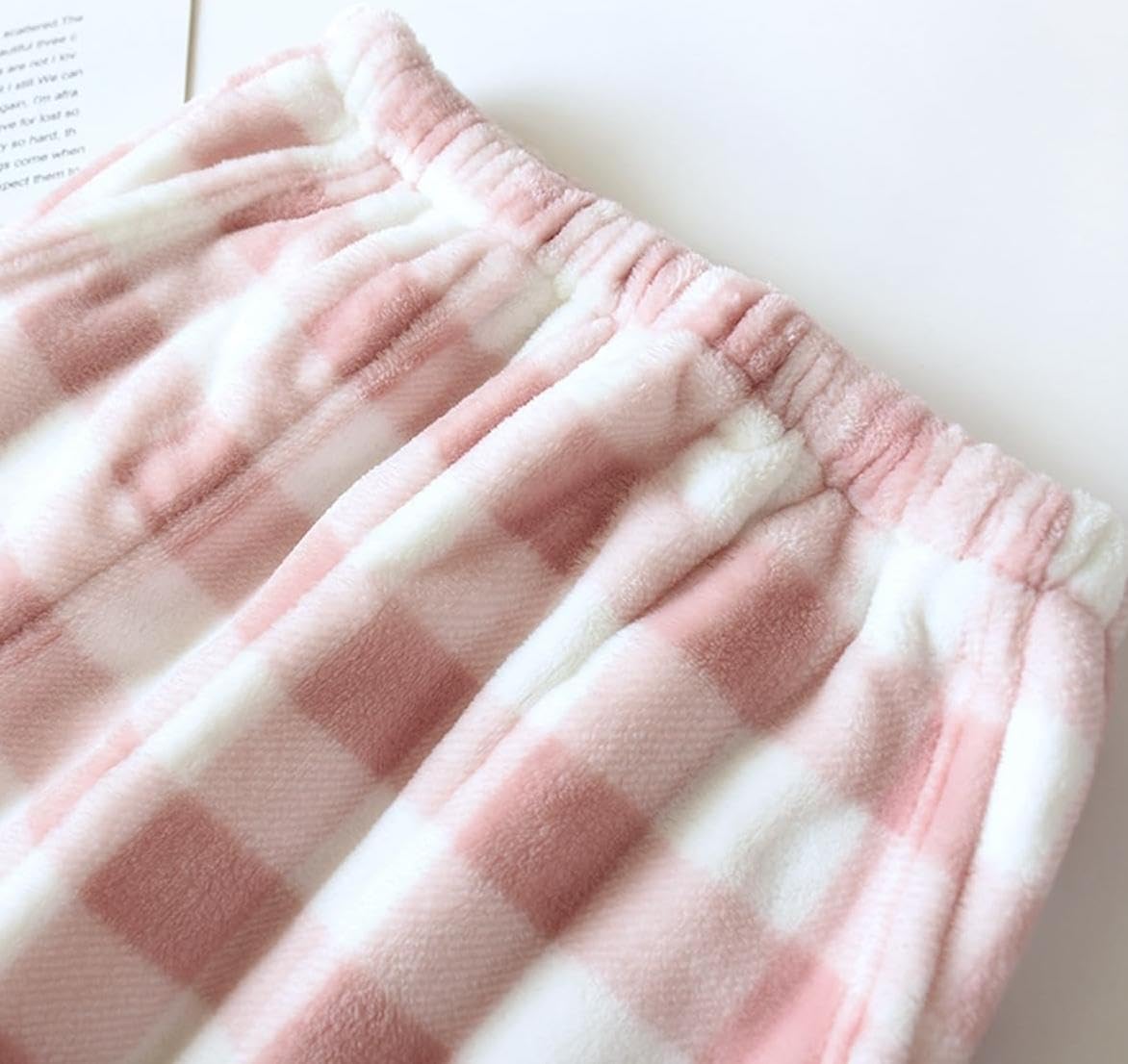 Womens Plaid Pajama Pants Fluffy Fuzzy Casual Fall Winter Loose Fit Couple Pj Bottoms with Pockets - Image 3
