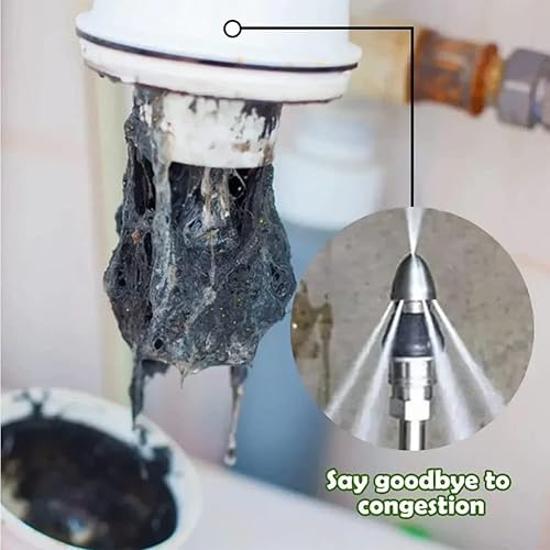 Miniatura 5 de Herramienta de limpieza de alcantarillado, boquilla de alta presión, manguera de drenaje de alta presión, boquilla de limpieza de tuberías de