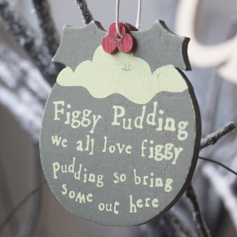 East Of India Wooden Hanging Figgy Pudding