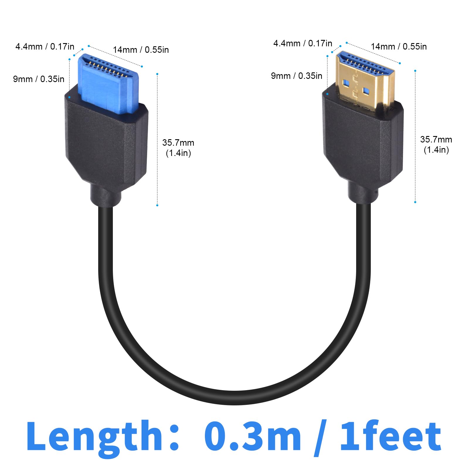 Duttek Cavo HDMI 2.1 Ultra Sottile 30 Cm – 8K@60Hz 48 Gbps Per PS5, Fotocamere