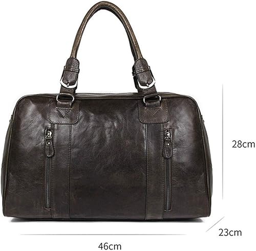 Miniatura 8 de Vintage Oil Wax Leather Travel Duffel 15" Laptop Shoulder Bag Weekender Overnight Sports Luggage Tote Handbag Gym Weekend bag