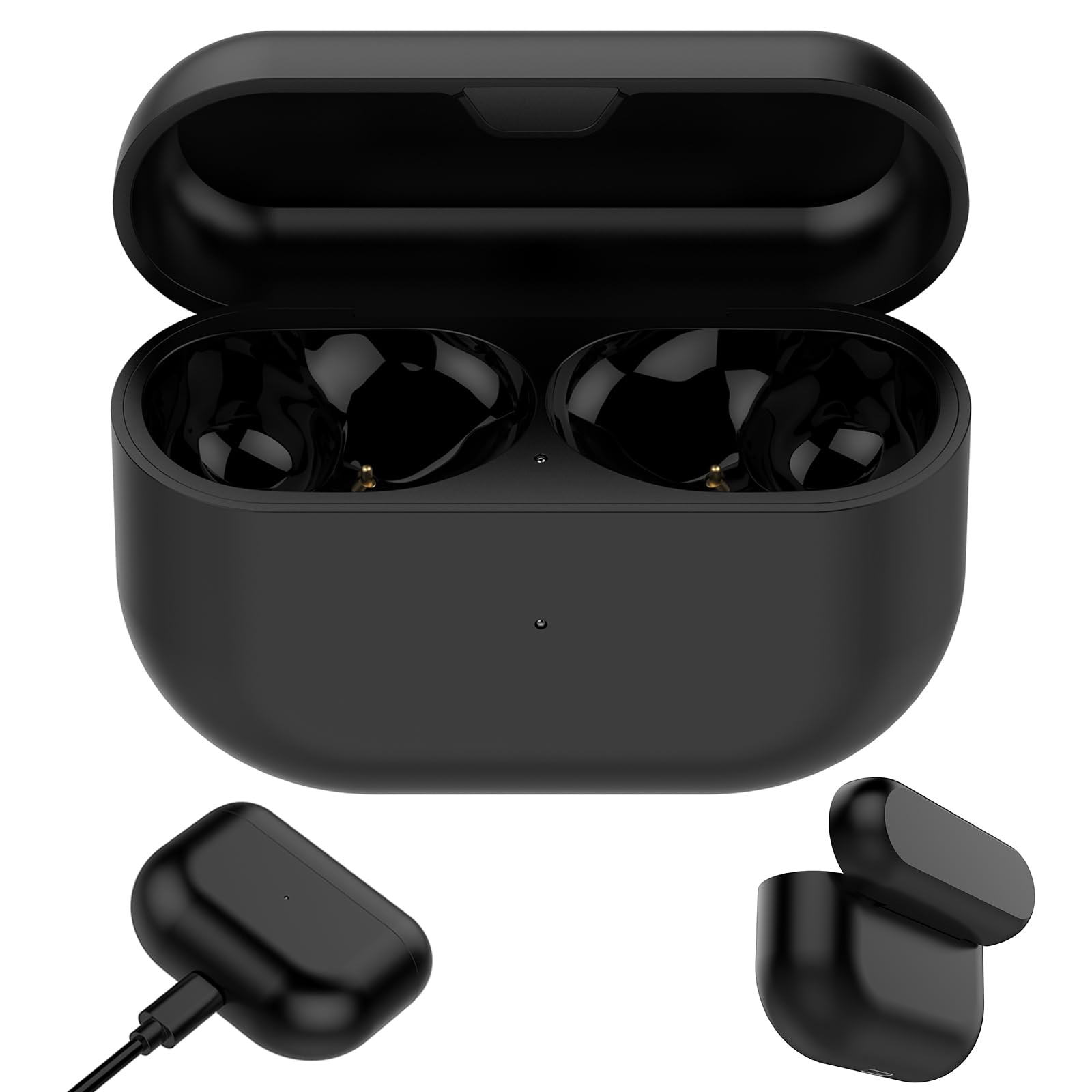 EXMRAT Charging Case for Jabra Elite 8 Active/Elite 8 Earbuds, Type C Charge Cable, Black