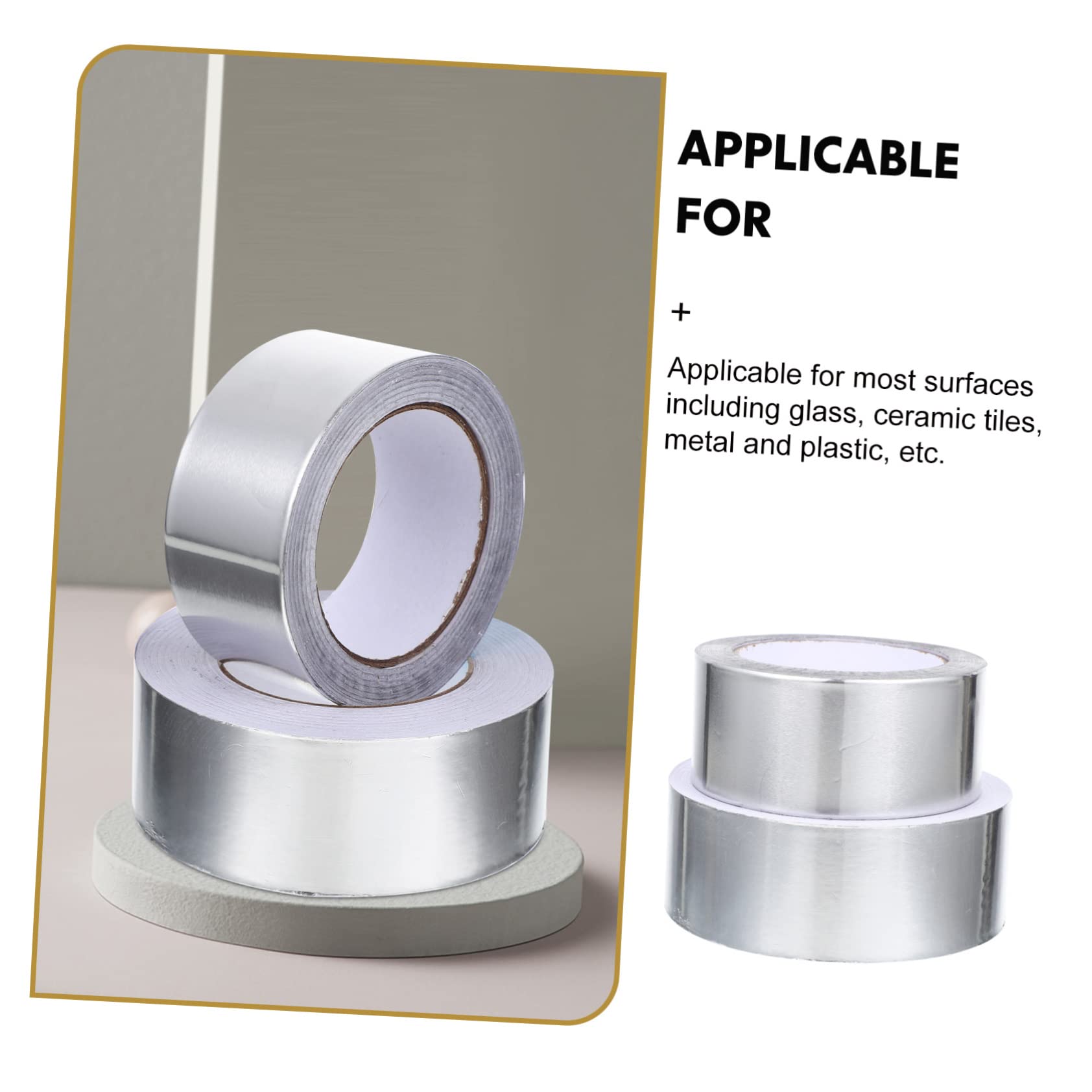 NUOBESTY 2 Rollen Aluminiumfolien Klebeband, Hitzebeständig, Silber