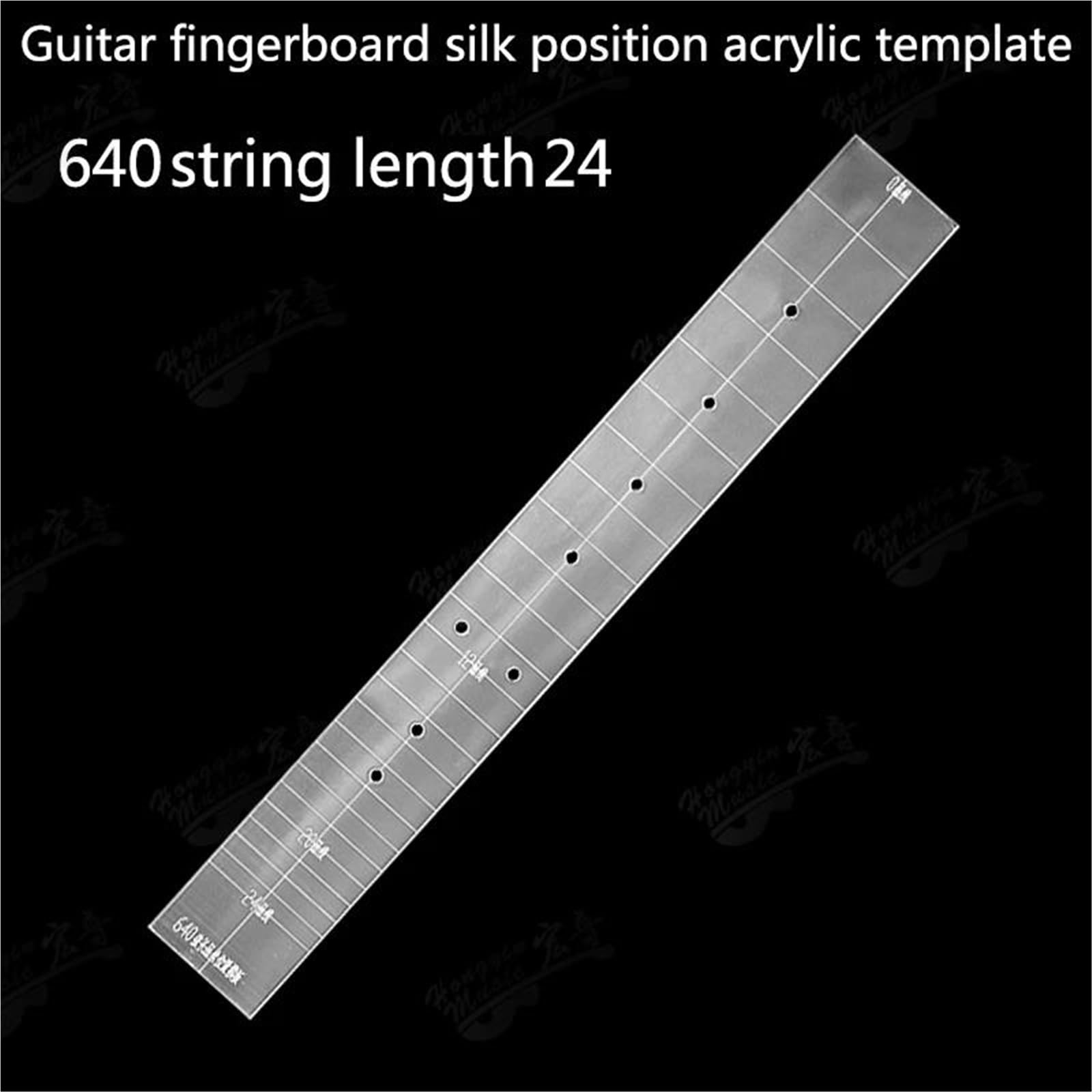 Przezroczysty Akrylowy Szablon Do Wycinania Progów Gitarowych (24 Progi) Tuner Gitary(640mm)