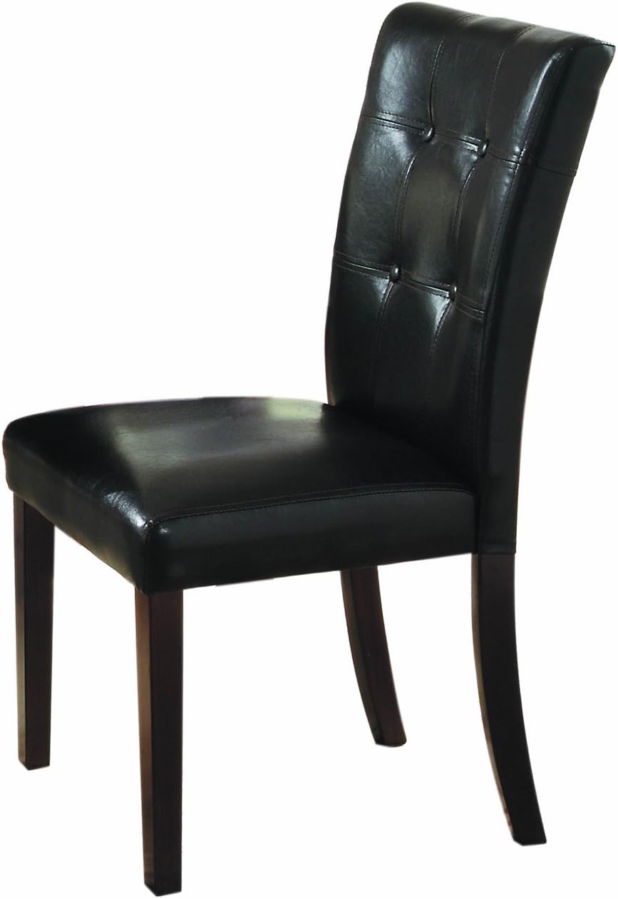Brown Faux Leather Upholstered Transitional Side Chair