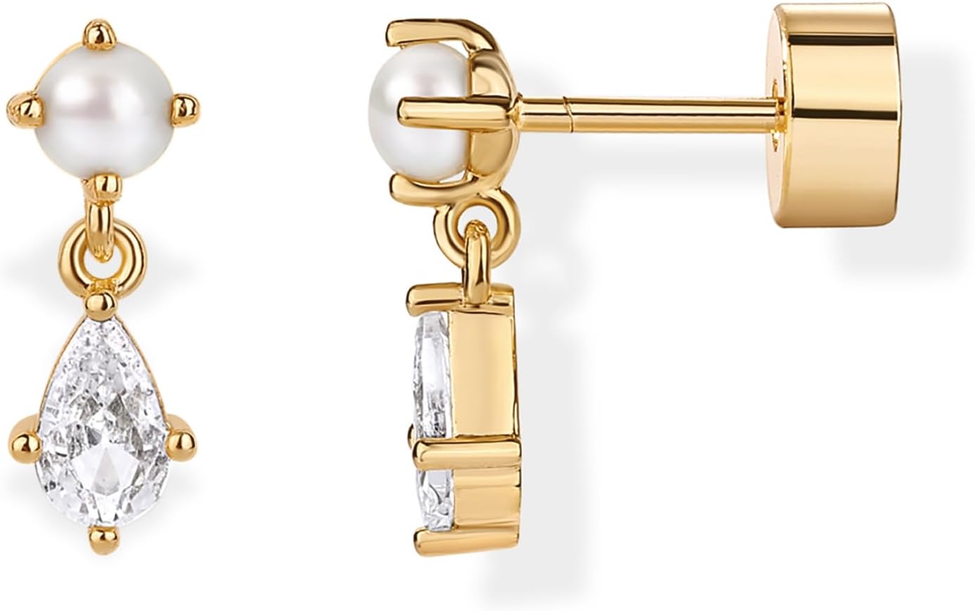 Pavoi sentimental gold plated dangle earrings for women helix cartilage