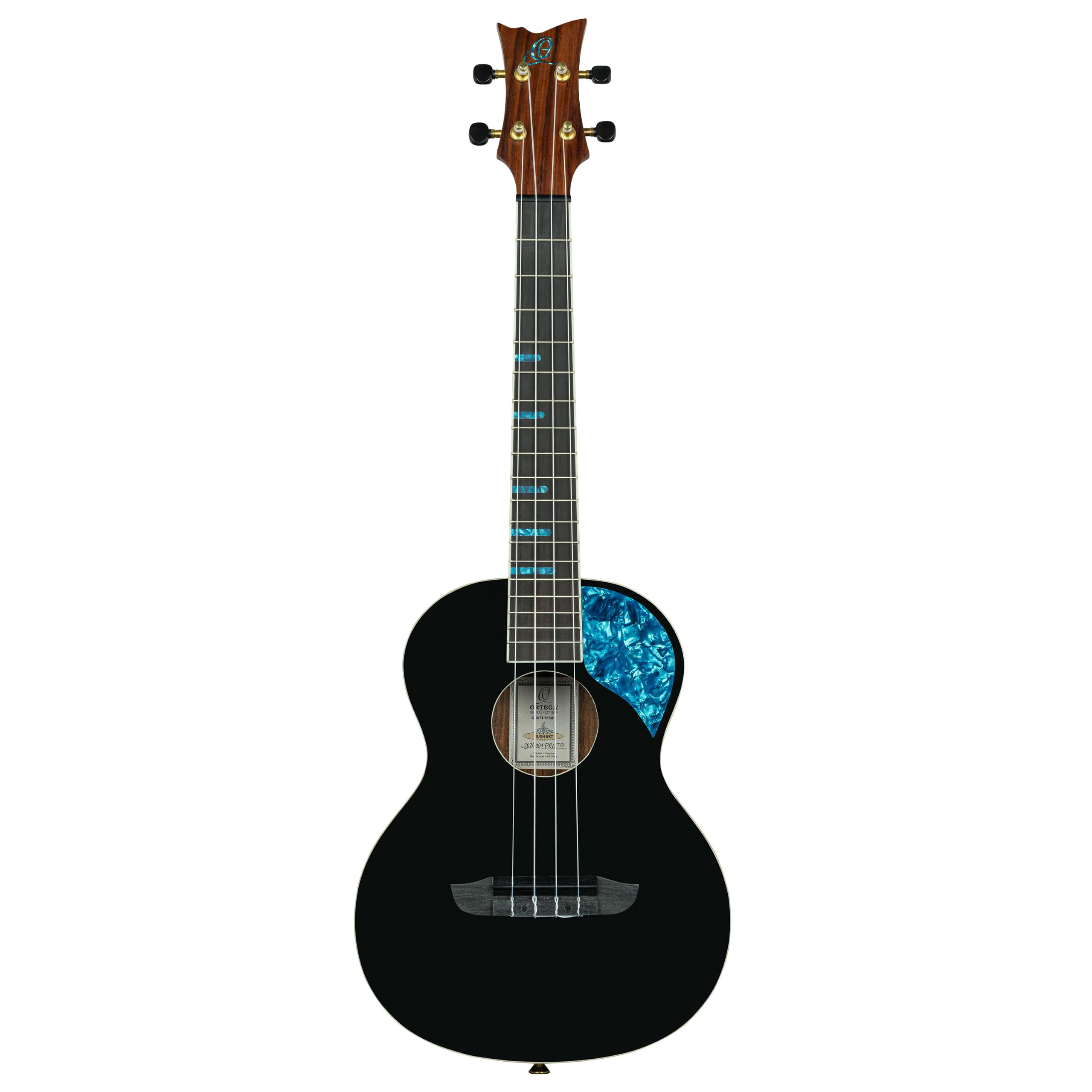 Ortega Guitars Tenor Ukulele Akustisch – Ghost Series – Inklusive Gigbag – Fichte, Schwarz (RUGH-BKT)