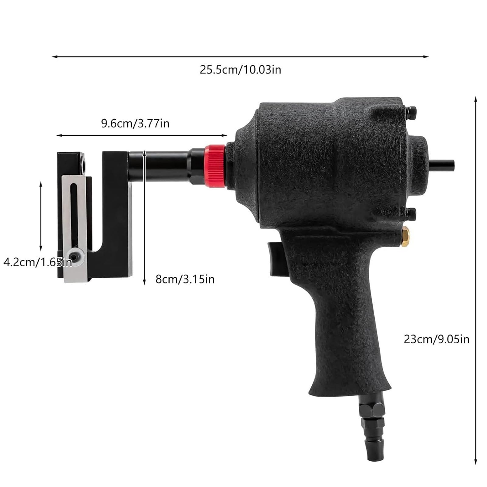 Industrieller Luftlochstanzer, pneumatischer Lochöffner | Hochleistungs-Pneumatik-Metallstanzpistole mit 360°-Drehung for Aluminiumplatten(12mm)