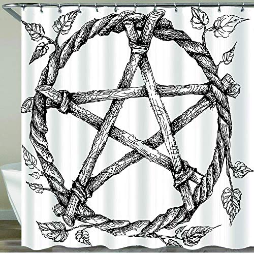 YOUMEISU Rideau de Douche avec 12 Crochets,Signe de Pentagramme Abstrait Vector,Large Choix de Beaux Rideaux de Douche,de Haute qualité,imperméable 180 * 180 cm Cover